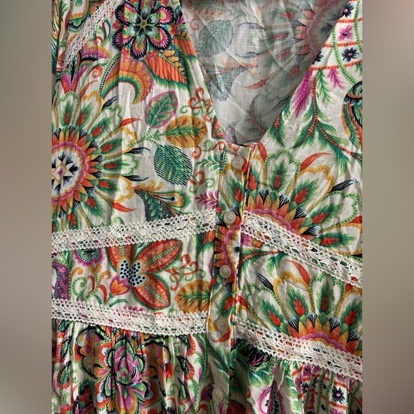 Springfield floral lace dress button up summer dress - Picture 8 of 9